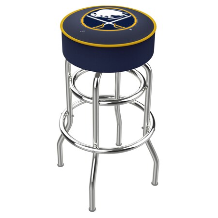 30 Buffalo Sabres Cushion Seat,2-Ring Chrome Swivel Bar Stool